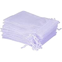 Queta 100 pcs Bolsas de Organza- 10 X 15 cm Bolsas de Regalo de Organza con Cordón de Satén- para Aguardar Caramelos…